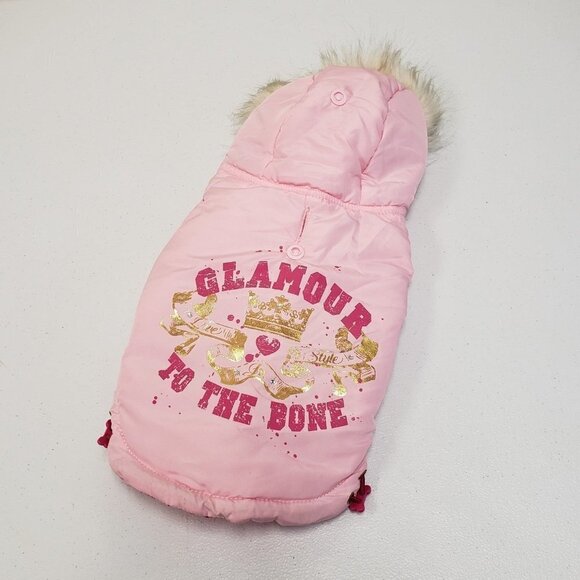 Simply Dog Pink Faux Fur Coat Glamour to the Bone NWOT Size Small - Picture 1 of 10